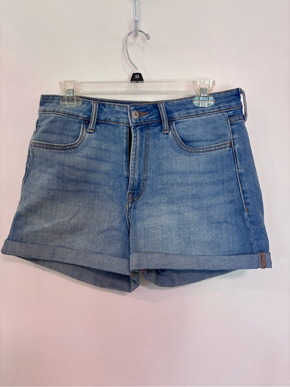 Old Navy Light Blue Rolled-Hem Denim Shorts